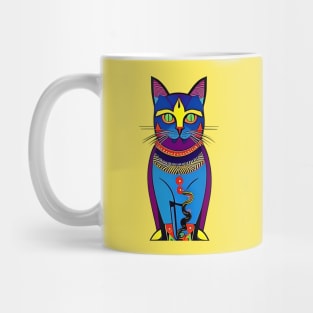 Abstract Geometric Vampire Cat Mug
